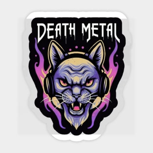 Death Metal Satanic Baphomet Cat Sticker